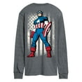 thumbnail image 2 of Marvel Captain America - Retro Distressed Flag Pose - Men's Long Sleeve Graphic Tee, 2 of 5