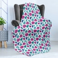 thumbnail image 4 of Exotic Soft Flannel Fleece Throw Blanket, Abstract Tropical Foliage Pattern on Plain Backdrop, Cozy Plush for Indoor and Outdoor Use, 60" x 80", Sea Blue Magenta, by Ambesonne, 4 of 5