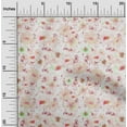 thumbnail image 1 of oneOone Cotton Poplin Light Beige Fabric Watercolor Floral Dress Material Fabric Print Fabric By The Yard 56 Inch Wide, 1 of 4