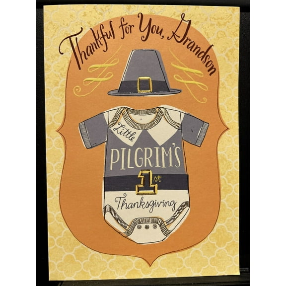 Happy 1st Thanksgiving Grandson Greeting Card w/Envelope