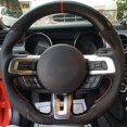 thumbnail image 4 of Carbon Fiber Steering Wheel D Type Racing Steering Wheel  Nappa Perforated Leather Handmade Stitching Flat Bottom Steering Wheel For   EcoBoost GT Shelby GT350  GT350R 2018-2020, 4 of 8