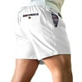 thumbnail image 2 of DDAPJ pyju Mens Spandex Workout Shorts Stretch Gym Athletic Shorts Elastic Waist Drawstring Summer Beach Sweat Shorts with Zipper Pockets White S, 2 of 7