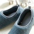 thumbnail image 5 of XIMIN Women's Flat Sole Slippers Women's Cozy Fuzzy Slippers Warm Memory Foam Closed Back House Shoes with Indoor Outdoor Anti Rubber Sole Non Slip Comfortable Bedroom Slippers(Blue,US 13), 5 of 9