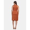 thumbnail image 4 of Sleeveless Formal Straight Dress For Work - Burnt Orange, 4 of 5