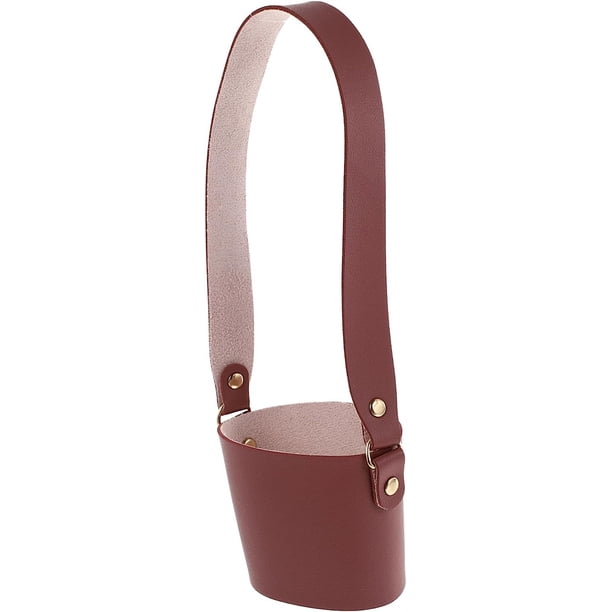 1PC Leather Cup Sleeves Portable Coffee Cup Leather Armbands Cup Holder ...