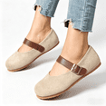 thumbnail image 6 of Women's Faux Suede Mary Jane Flats, Adjustable Buckle Strap Leopard Print Casual Shoes, 6 of 6
