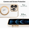 thumbnail image 3 of Magnetic for iPhone 12 Pro Case Built-in Camera Lens Cover [Compatible with Magsafe] Plating Soft Anti-Scratch Shockproof Transparent Back Cover 6.1 Inch - Clear White, 3 of 14