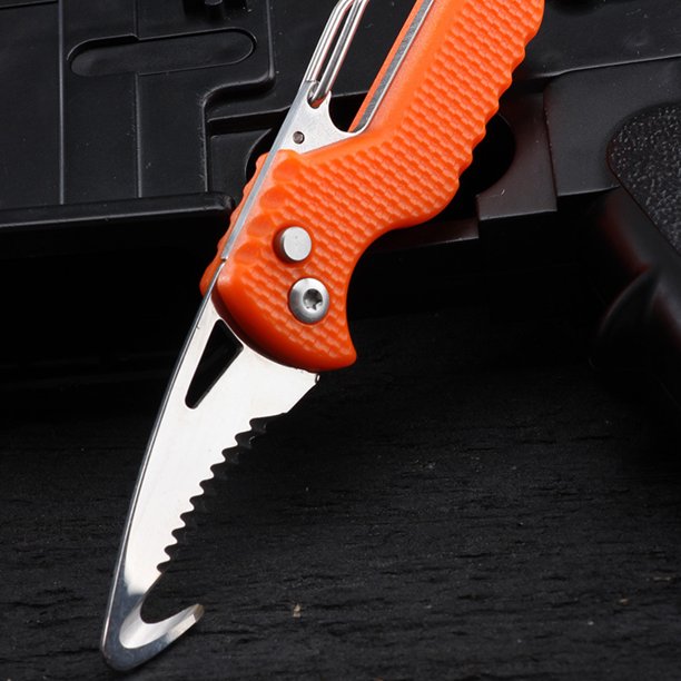 Cajas Abiertas Caja abierta para exteriores, cuchillo plegable portátil, multiherramientas (cuchilla naranja y blanca)