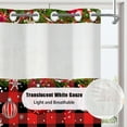thumbnail image 3 of Mizhona Merry Christmas No Hooks Shower Curtains with Snap in Liner Xmas Snowman on Red and Black Plaid Hookless Fabric Bathroom Curtain，71"× 86", 3 of 8
