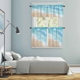thumbnail image 6 of Summer Beaches Kitchen Curtains Valances and Tiers Set of 3 Gradient Blue Ocean Casual Sea Coastal Tier Curtains and Valance with Rod Pocket for Small Windows, 27.5"x24", 6 of 9