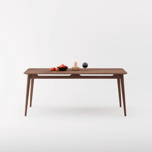 Crafters and Weavers Isabella Mid century Dining Table - Solid American Black Walnut 71"