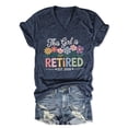 thumbnail image 2 of Trendfront Women Retirement T Shirts V Neck Short Sleeve Est 2026 Graphic Tee This Girl Is Retired Funny Quote Print Gifts for Grandma Top, 2 of 3