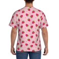 thumbnail image 3 of Vsdgher Strawberries Print Men's Dry Fit Mesh Athletic Shirts Moisture Wicking Tennis T-Shirt Tops, 3 of 9