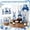 I001- Blue, variant on Blue Home decor, Farmhouse Easter decorations, Bunny decorations, 12 in, Solid Wood Cutouts, Chinoiserie Pattern, 3 Set, Satin Bow, Blue Easter decor, Spring Holiday Display