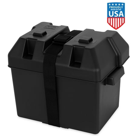 Camco RV Standard Battery Box, Durable Woven Hold-Down Strap (55362)