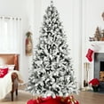 thumbnail image 6 of 8Ft Flocked Christmas Tree with 470 Colorful Led Lights, 10 Lighting Modes & Foot Switch, Realistic Pe+Pvc Hinged Tree, 6 of 17