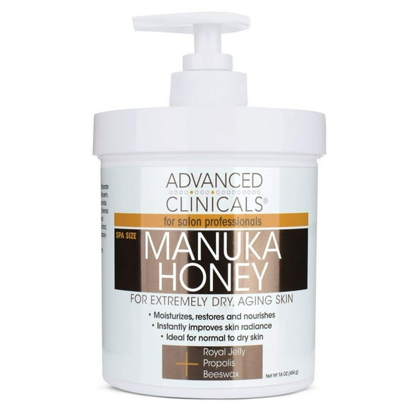 Crema de Miel de Manuka Advanced Clinicals para Pieles Extremadamente Secas y Envejecidas para Rostro Cuello 16oz Advanced Clinicals AC-545646