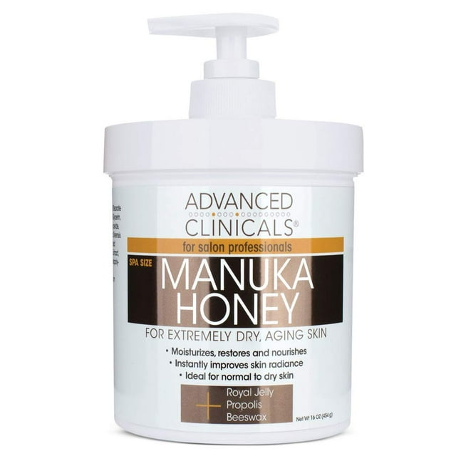 Crema de Miel de Manuka Advanced Clinicals para Pieles Extremadamente Secas y Envejecidas para Rostro Cuello 16oz Advanced Clinicals AC-545646