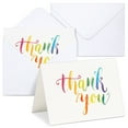 thumbnail image 5 of Sustainable Greetings 120 Pack Thank You Cards with Envelopes - 5 x 4-Inch Multicolor Watercolor Rainbow Font - Blank Inside - Bulk Thank You Notes Set for Weddings & Baby Showers, 5 of 10