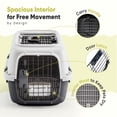 thumbnail image 5 of EDX Dog Crates for Small Dogs & Cat Carriers, Two-Door Plastic Pet Kennel, Top & Front Loading, 23", White&Black, 5 of 6