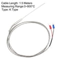 thumbnail image 3 of Sonda de Temperatura Tipo K con Cable de 1.5M, Sonda Termopar de 2mm x 100mm, 3 of 3