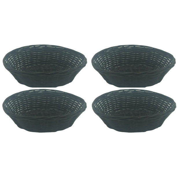 Clipper Oval Small Bread Basket 7" Hand Woven Polypropylene Plastic Set