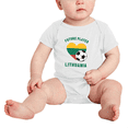 thumbnail image 2 of Future Soccer Player Lithuania Soccer Fan Cute Baby Rompers (White, 3-6 Months), 2 of 5