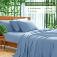 thumbnail image 6 of SONORO KATE 6 Pieces Bamboo Bed Sheets Set, Luxury Rayon Derived - Deep Pockets - Wrinkle Free - Extremely Soft, Queen, Lake Blue, 6 of 6