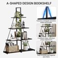 thumbnail image 4 of 4 niveles a-shaped ladder estante de libros: para exposición y almacenamiento organizer para sala de estar y oficina, 4 of 6