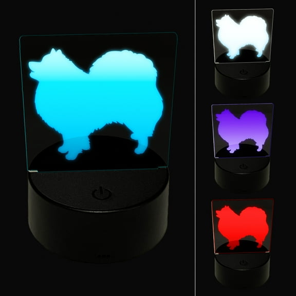 American Eskimo Dog Solid LED Night Light Sign 3D Illusion Desk Nightstand Lamp