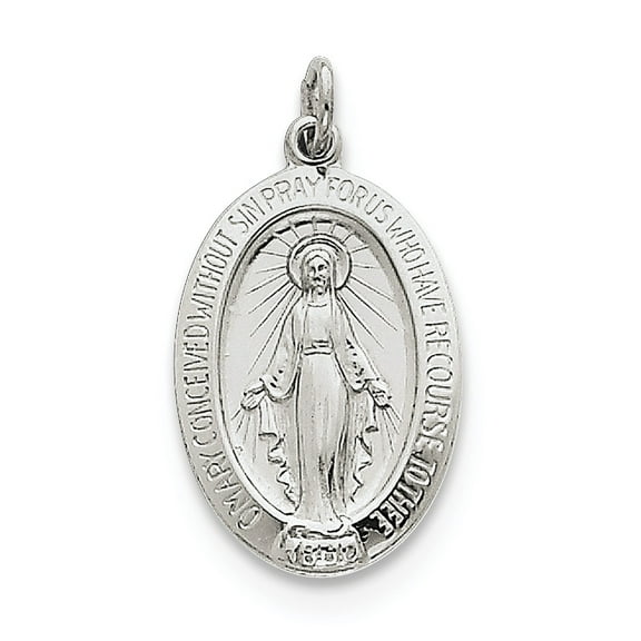 Sterling Silver Miraculous Medal (24 X 13) Made In United States qc5514