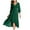 Green, variant on Elegant V-Neck Chiffon Midi Dress with Long Sleeves and Pleated A-Line Design for Wedding Guest Occasions and Spring Events Purple XXXL