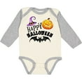 thumbnail image 3 of Inktastic Happy Halloween Bat, Witch Hat, Jack O Lantern Boys or Girls Long Sleeve Baby Bodysuit, 3 of 5