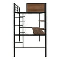 thumbnail image 6 of Loft Bed with 2 Ladder and Desk, Storage Shelf, Space-Saving Design, Twin, Black, 6 of 9