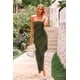 thumbnail image 3 of Vestido PRETTYGARDEN Largo sin Tirantes con Volantes Verde Militar XL, 3 of 8