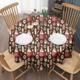 thumbnail image 3 of Brown Christmas Dessert Pattern Round Tablecloth 60"x60",Wrinkle Wipeable Table Cloth for Kitchen Dining Room Picnic Patio Party, 3 of 6