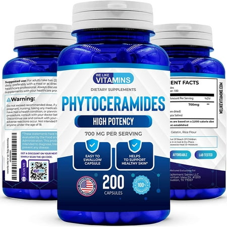 We Like Vitamins Phytoceramides Supplement Anti Aging Skincare Hydration 200 Capsules