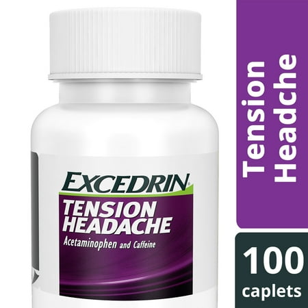Day Relief Caplets - Excedrin Tension Headache Aspirin-Free Caplets for Head, Neck, and Shoulder Pain Relief, 100 count