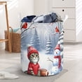 thumbnail image 3 of Hello Winter Scottish Fold Football Snowman Welcome Snowy Morning Foldable Laundry Basket Cat Lover Kitten Owner Gifts Organizer Storage with Handles - 01012, 3 of 5