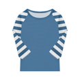 thumbnail image 5 of Xyxonk Girls Color Block Printed 3/4 Sleeve Shirt Plain Tshirt Kids Crewneck Knit Size 10-12 Cute Girls Tops Tween Girls Clothes Trendy Summer Outfits Girls Clothes 12 Blue 120, 5 of 5