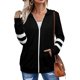 thumbnail image 2 of Sudaderas con capucha y bolsillo de manga larga con cremallera para mujer, tallas S a 2XL, 2 of 7