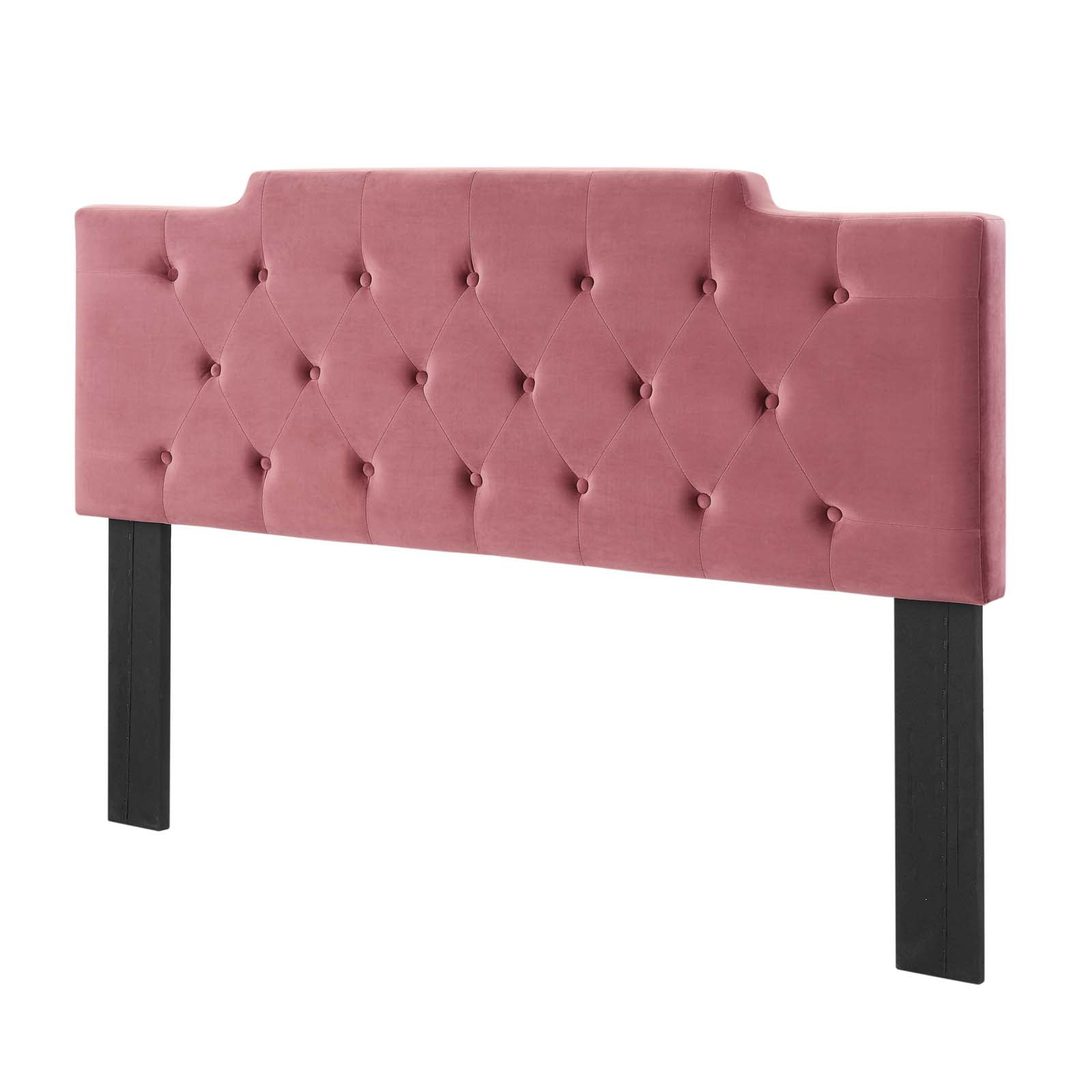 Tufted Headboard, Full Queen Size, Velvet, Pink, Modern Contemporary Urban Design, Bedroom