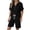 #02 Black 【Mix, Match & Rotate: Stock Up on Daily Colors】, variant on Women's Cotton Casual Short Sleeve V-Neck Button Top, Elastic Waist Drawstring Short Set, 2 Piece Set, Lounge Shorts, Summer Vacation, Travel Outfits, Matching Short | VerBelle,Black S