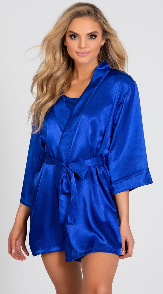 short satin robe