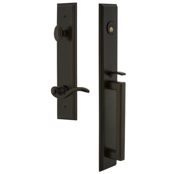 Grandeur 843394 Carre Solid Brass Rose Right Handed Keyed Entry Single Cylinder Full Plate