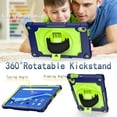 thumbnail image 3 of Dteck for Lenovo Tab M10 HD Case 2nd Gen 10.1 Inch 2020 with Shoulder Strap, Drop-Proof Design 360 Degree Rotating Hand Strap/Built-in Stand (TB-X306 TB-X306F TB-X306X) Protective Case,Navy+Green, 3 of 5