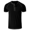 thumbnail image 5 of Aloohaidyvio Dress Shirts for Men Big and Tall,Mens Short-sleeved Round Neck Button Solid Top Sports Daily Tops Blouse, Shirts for Men, 5 of 5