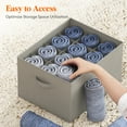 thumbnail image 3 of Lifewit Jeans Organizer for Closet, Large Size Pants Storage Bins 12 Cell, Foldable Clothes Drawer Organizer for Sweater, Towel, T-shirts, Dress, Stackable Wardrobe Shelf Dividers Box, 3 Packs, 3 of 9
