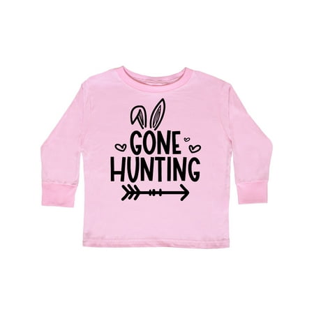 

Inktastic Happy Easter Gone Hunting with Arrow and Hearts Gift Toddler Boy or Toddler Girl Long Sleeve T-Shirt