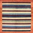 thumbnail image 1 of Ahgly Company Machine Washable Indoor Square Abstract Brown Red Area Rugs, 7' Square, 1 of 7